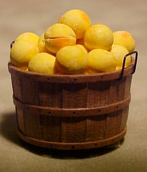 Fresh Peaches In A Bushel Basket 1:12 scale