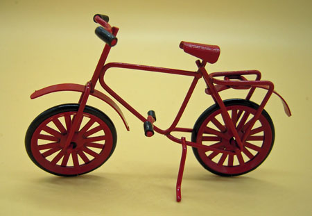 Child's Small Red Bicycle 1:12 scale 