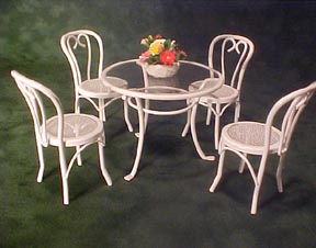 White Glass Top Patio Table Set 1 12 Scale