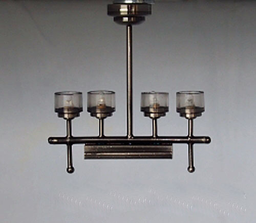 Battery Operated Contemporary Pewter Ceiling Fixture 1 12 Scale